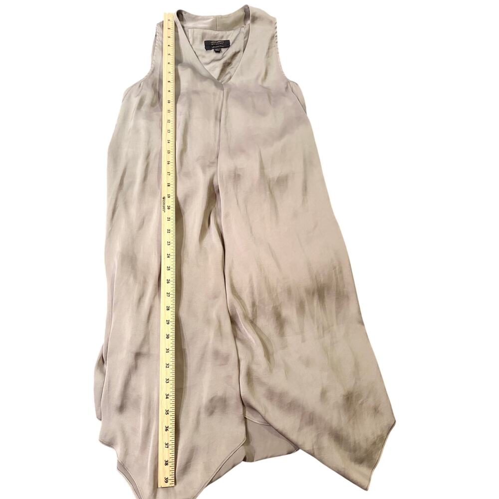 AllSaints Haze Dress Gray Satin Midi Asymmetrical Hem Japanese Cloth US 4 - Picture 11 of 12
